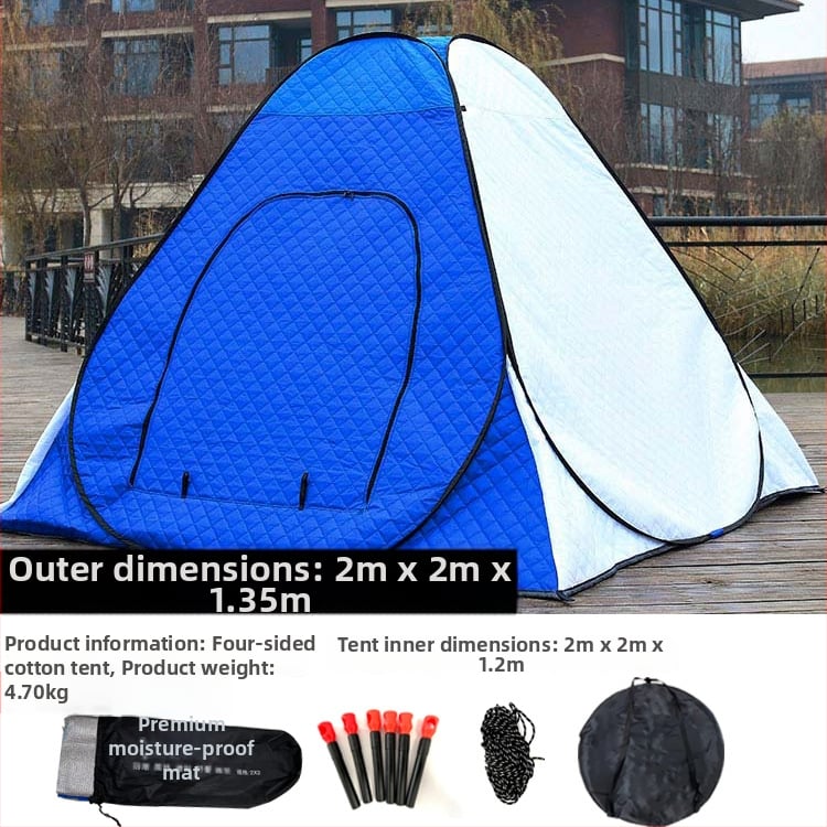 Зимна палатка за ледено риболов със автоматично разпъване, пирамидална едностепенна конструкция, тегло 4,7 кг, пръти от фибростъкло, Oxford плат вътрешен и външен