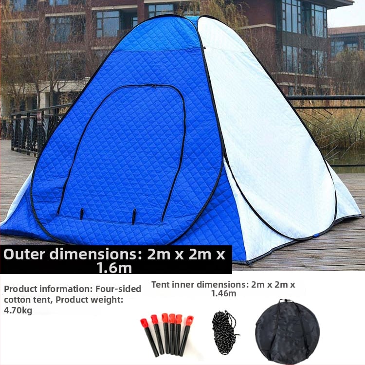 Зимна палатка за ледено риболов със автоматично разпъване, пирамидална едностепенна конструкция, тегло 4,7 кг, пръти от фибростъкло, Oxford плат вътрешен и външен