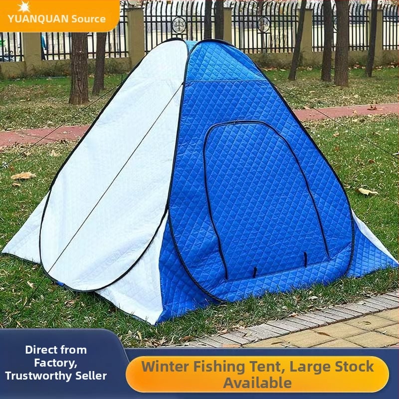 Зимна палатка за ледено риболов със автоматично разпъване, пирамидална едностепенна конструкция, тегло 4,7 кг, пръти от фибростъкло, Oxford плат вътрешен и външен