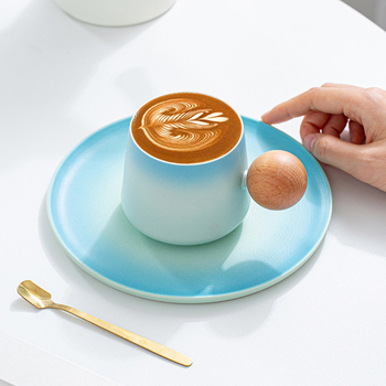 Set de cești de cafea din ceramică, stil Nordic, model solid, imprimare a siglei, ambalaj în cutie de carton