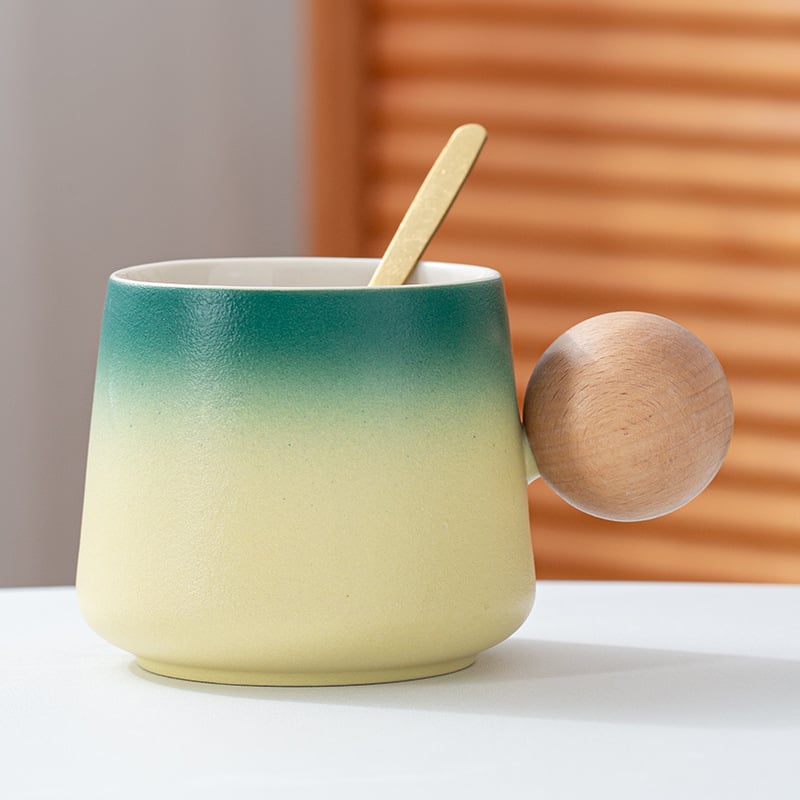 Set de cești de cafea din ceramică, stil Nordic, model solid, imprimare a siglei, ambalaj în cutie de carton