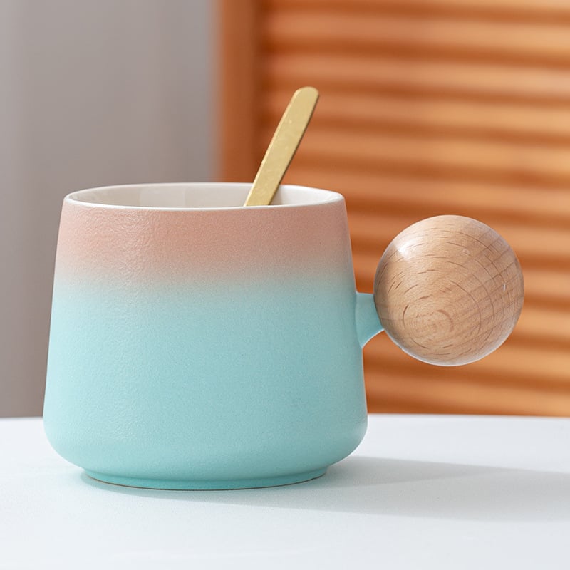 Set de cești de cafea din ceramică, stil Nordic, model solid, imprimare a siglei, ambalaj în cutie de carton
