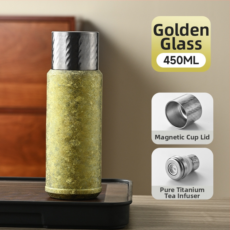 Mini vakuumski izolirani šalica, prijenosna, unutarnji 304, vanjski 201 nehrđajući čelik, 6–12 sati izolacije, odvajanje čaja i vode, prilagodba laser graviranjem, sitotisak ili 3D ispis