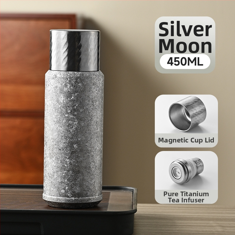 Mini vakuumski izolirani šalica, prijenosna, unutarnji 304, vanjski 201 nehrđajući čelik, 6–12 sati izolacije, odvajanje čaja i vode, prilagodba laser graviranjem, sitotisak ili 3D ispis