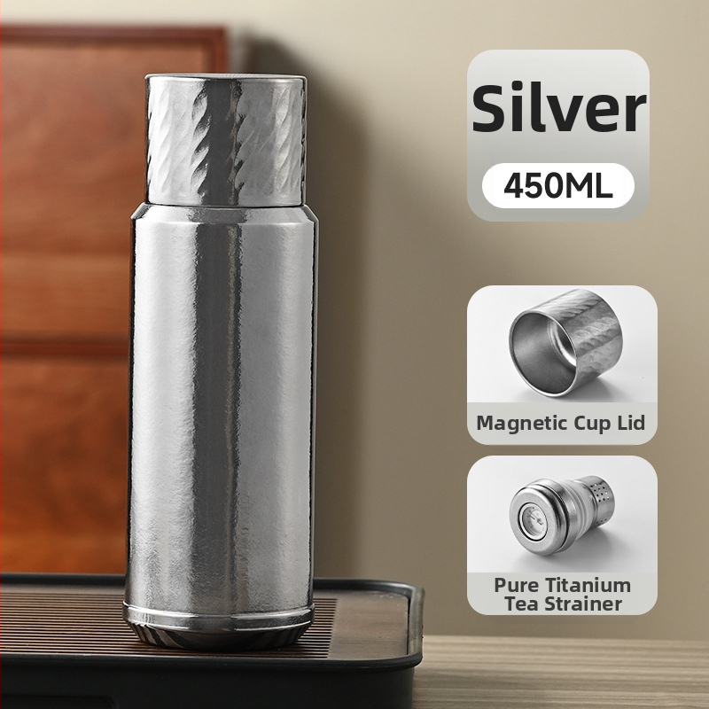 Mini vakuumski izolirani šalica, prijenosna, unutarnji 304, vanjski 201 nehrđajući čelik, 6–12 sati izolacije, odvajanje čaja i vode, prilagodba laser graviranjem, sitotisak ili 3D ispis