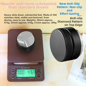 Tamper za espresso od nehrđajućeg čelika, podesiva drška, 500 g težine, za aparate za kavu, ured, dom i kafić