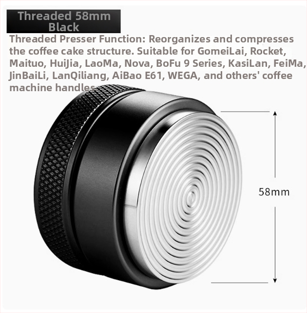 Tamper za espresso od nehrđajućeg čelika, podesiva drška, 500 g težine, za aparate za kavu, ured, dom i kafić