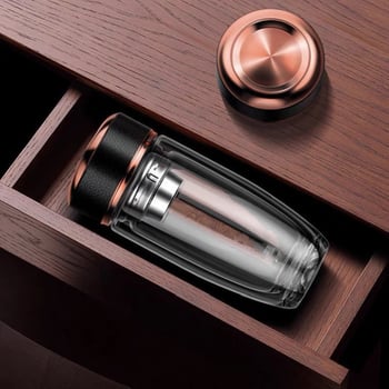 Ποτήρι νερού με διπλό τοίχωμα από θρεμοανθεκτικό γυαλί μποροσιλικό για αυτοκινητισμό; απλός σχεδιασμός χωρίς λαβή ή καπάκι; φινίρισμα αμμοβολής.