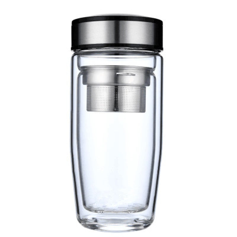 Ποτήρι νερού με διπλό τοίχωμα από θρεμοανθεκτικό γυαλί μποροσιλικό για αυτοκινητισμό; απλός σχεδιασμός χωρίς λαβή ή καπάκι; φινίρισμα αμμοβολής.