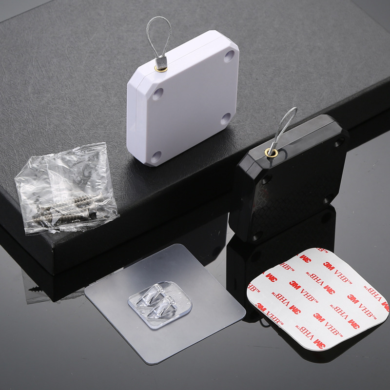 Închizător de uși, fără găuri, simplu, ușor, corp ABS, Închizător simplu de uși, mecanism pentru uși și ferestre