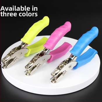 Ručný dierovač na papier s gumovým úchytom — model 3012, značka Yishen, ručné dierovanie, 1 otvor, hrúbka dierovania: 2