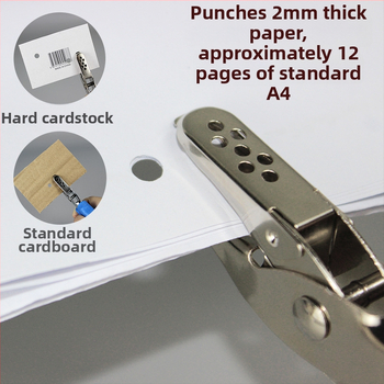 Ručný dierovač na papier s gumovým úchytom — model 3012, značka Yishen, ručné dierovanie, 1 otvor, hrúbka dierovania: 2