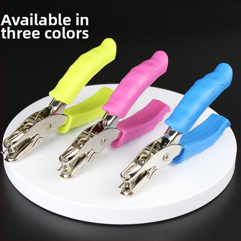 Ručný dierovač na papier s gumovým úchytom — model 3012, značka Yishen, ručné dierovanie, 1 otvor, hrúbka dierovania: 2