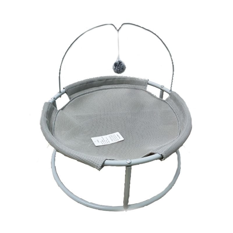 Șezlong pentru pisici și hamac cu cadru metalic, cuib dublu, montat pe podea