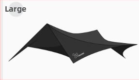 Kültéri kempingre alkalmas árnyékoló sátor pillangó alakú, Oxford szövet, 3000 mm vízállóság, kézi összeszerelés, vas váz