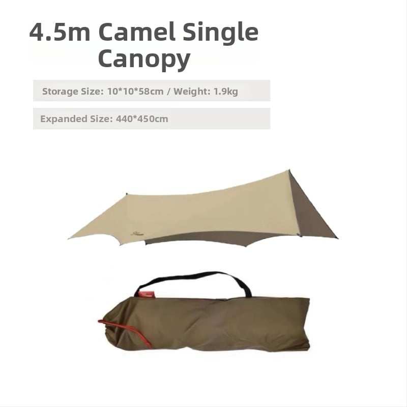 Kültéri kempingre alkalmas árnyékoló sátor pillangó alakú, Oxford szövet, 3000 mm vízállóság, kézi összeszerelés, vas váz