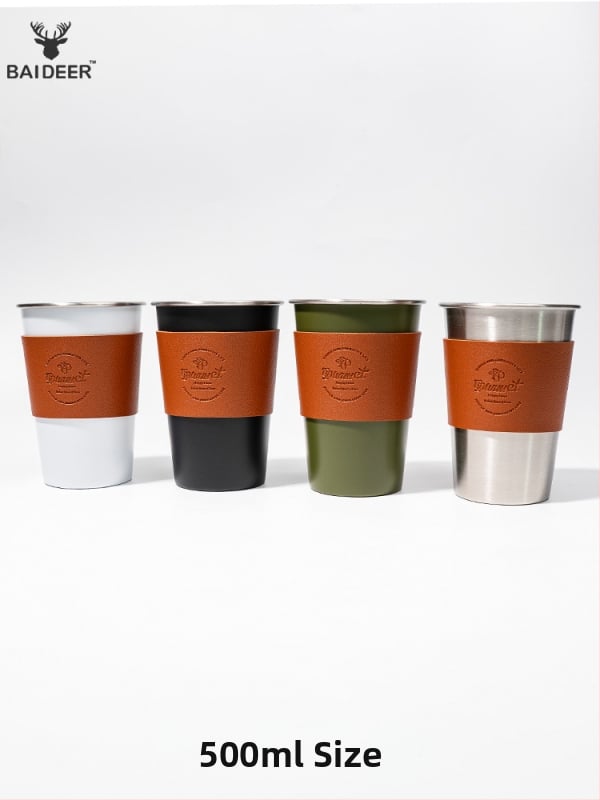 Кемпинг комплект чаши за кафе от неръждаема стомана 304, портативен и ултралек, тегло 110 г, за 3–5 души, модел BL0070-B