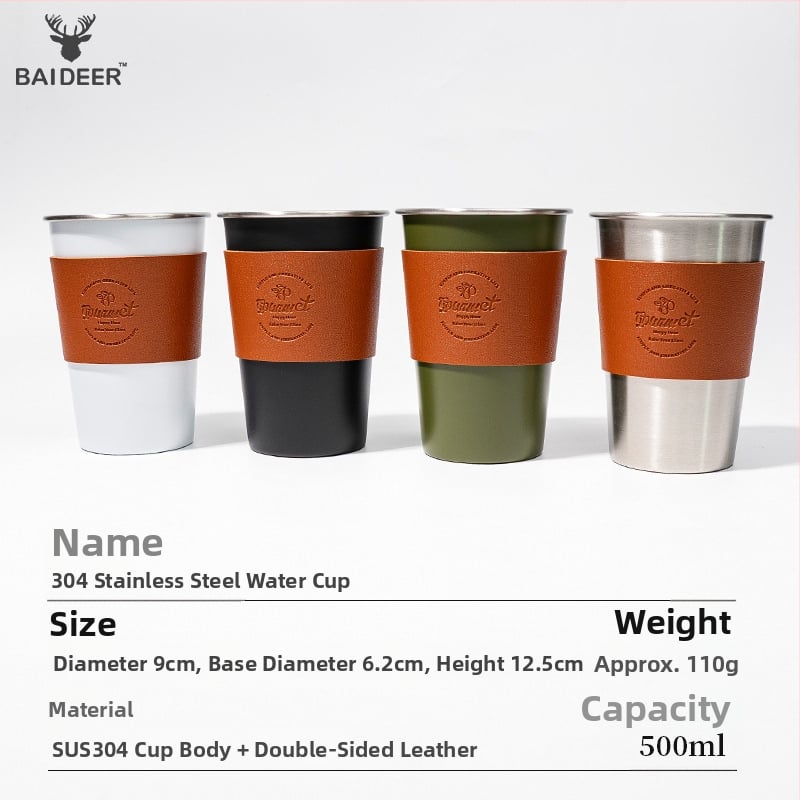 Кемпинг комплект чаши за кафе от неръждаема стомана 304, портативен и ултралек, тегло 110 г, за 3–5 души, модел BL0070-B