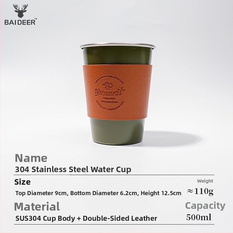 Кемпинг комплект чаши за кафе от неръждаема стомана 304, портативен и ултралек, тегло 110 г, за 3–5 души, модел BL0070-B