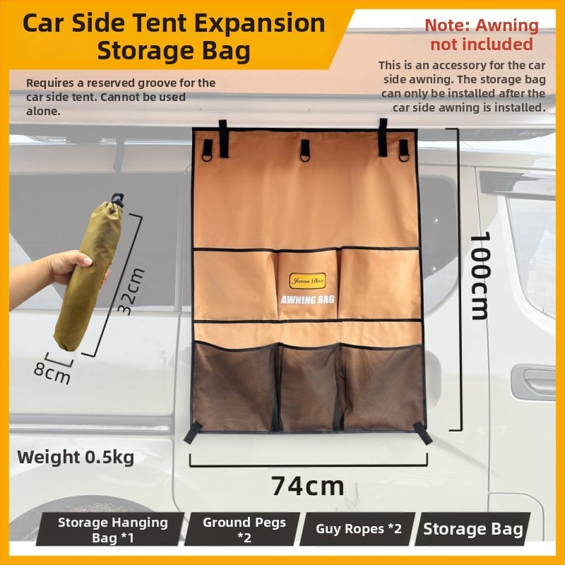 Autó oldala kemping menedéke – Oxford anyag, 3000 mm vízállóság, alumíniumötvözet váz, négyszögletes forma (Márka: Jasonbox/Jason Outdoor)