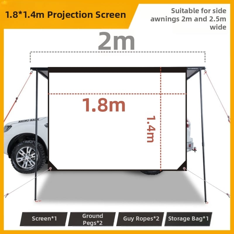 Autó oldala kemping menedéke – Oxford anyag, 3000 mm vízállóság, alumíniumötvözet váz, négyszögletes forma (Márka: Jasonbox/Jason Outdoor)