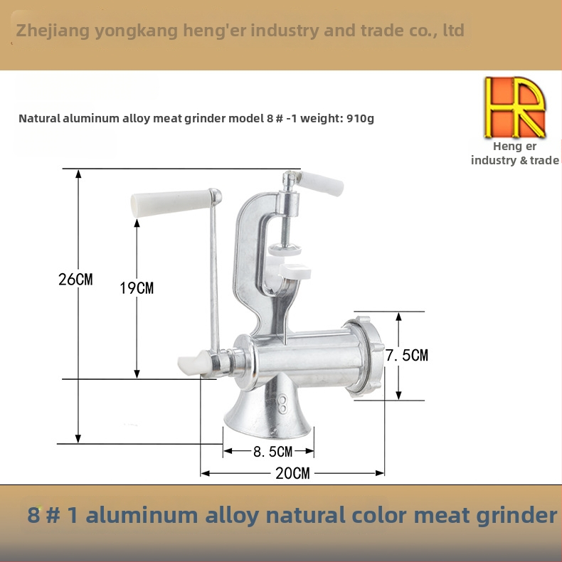 Ručni mesni mlinac od aluminijske legure i punjač kobasica