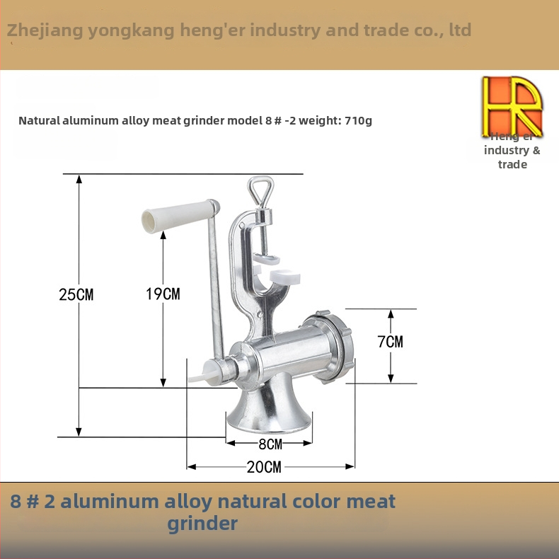 Ručni mesni mlinac od aluminijske legure i punjač kobasica