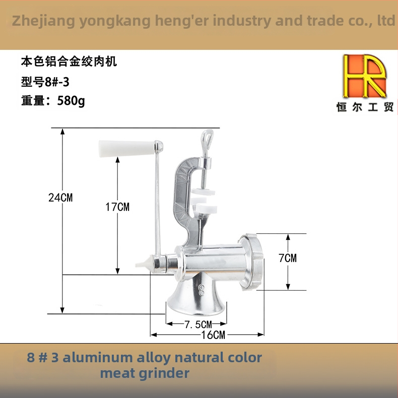 Ručni mesni mlinac od aluminijske legure i punjač kobasica