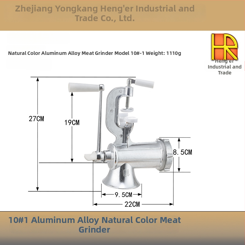 Ručni mesni mlinac od aluminijske legure i punjač kobasica