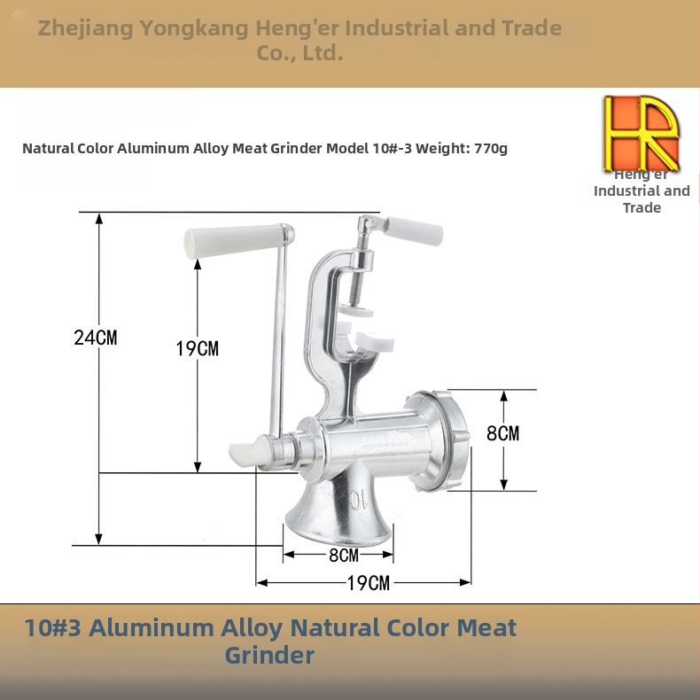 Ručni mesni mlinac od aluminijske legure i punjač kobasica