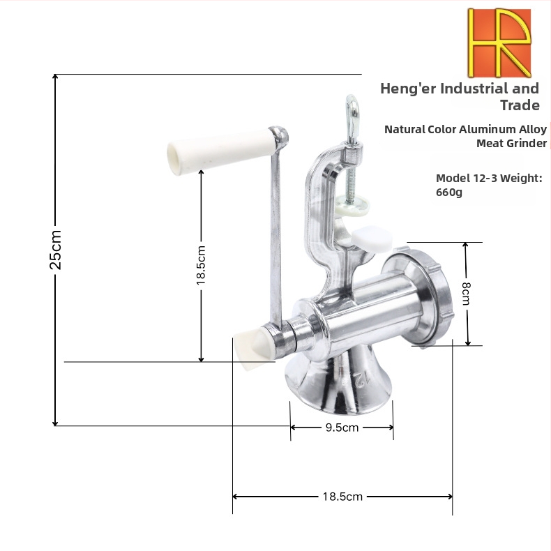 Ručni mesni mlinac od aluminijske legure i punjač kobasica
