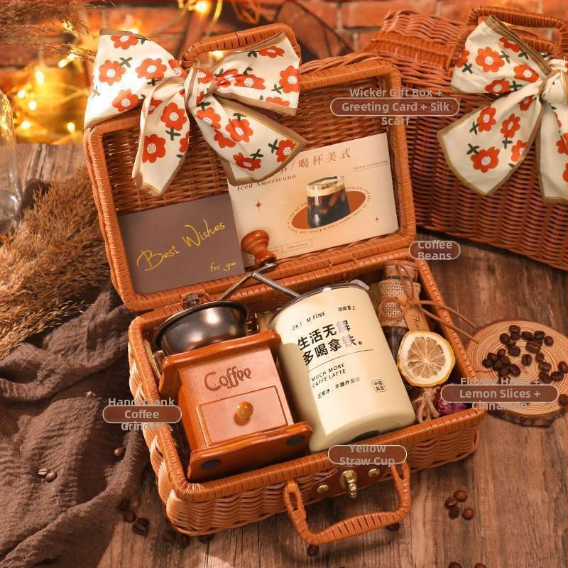 Ručný kávový mlynček a kávovar – všetko v jednom, prenosný domáci set (ručný, ručne poháňaný, všetko v jednom, prenosný, domáci)