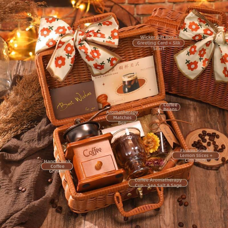 Ručný kávový mlynček a kávovar – všetko v jednom, prenosný domáci set (ručný, ručne poháňaný, všetko v jednom, prenosný, domáci)