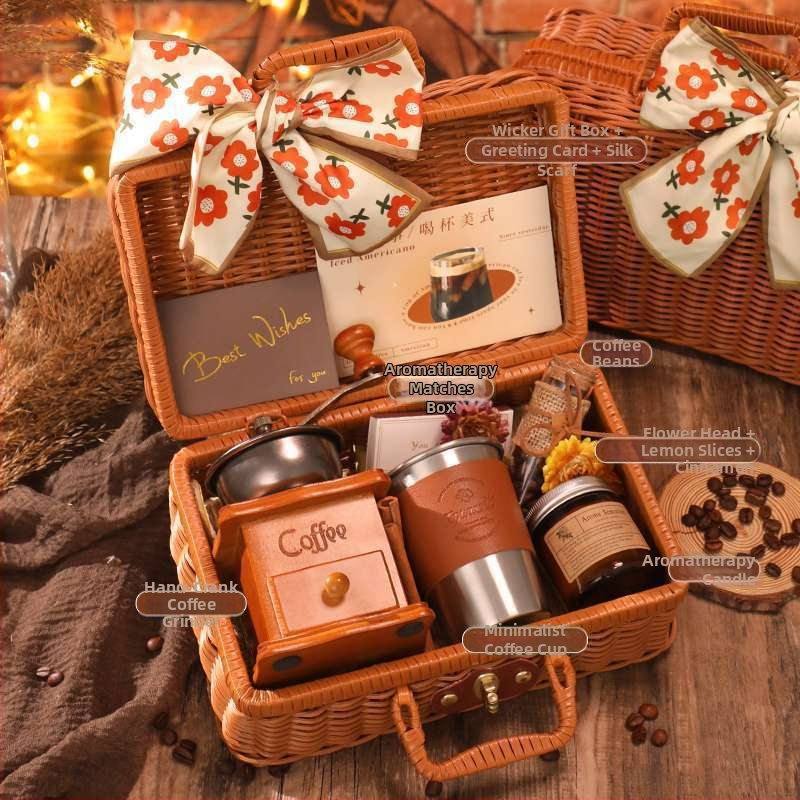 Ručný kávový mlynček a kávovar – všetko v jednom, prenosný domáci set (ručný, ručne poháňaný, všetko v jednom, prenosný, domáci)