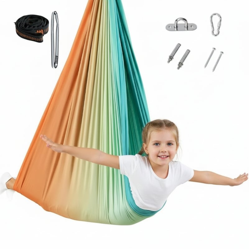 Dječji Hammock za unutarnju i vanjsku upotrebu — poliesterna površina, maksimalno opterećenje 150 kg, težina 0,8 kg, prilagodljivo, podrijetlo Anhui