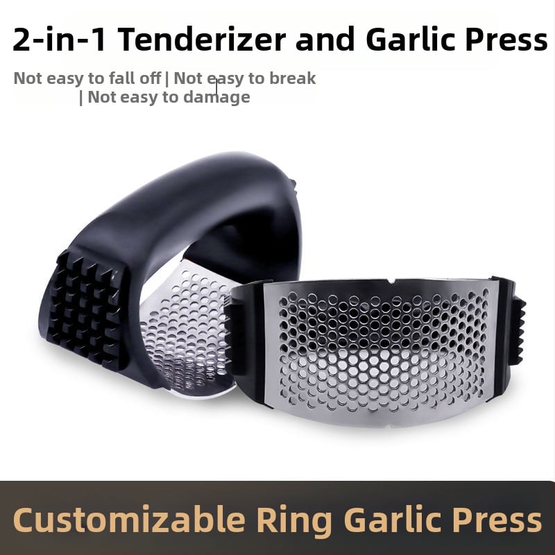 Πρέσα σκόρδου και μύλος τζίντζερ δύο σε ένα, χειροκίνητος, ανοξείδωτο ατσάλι 430, πολυλειτουργικός