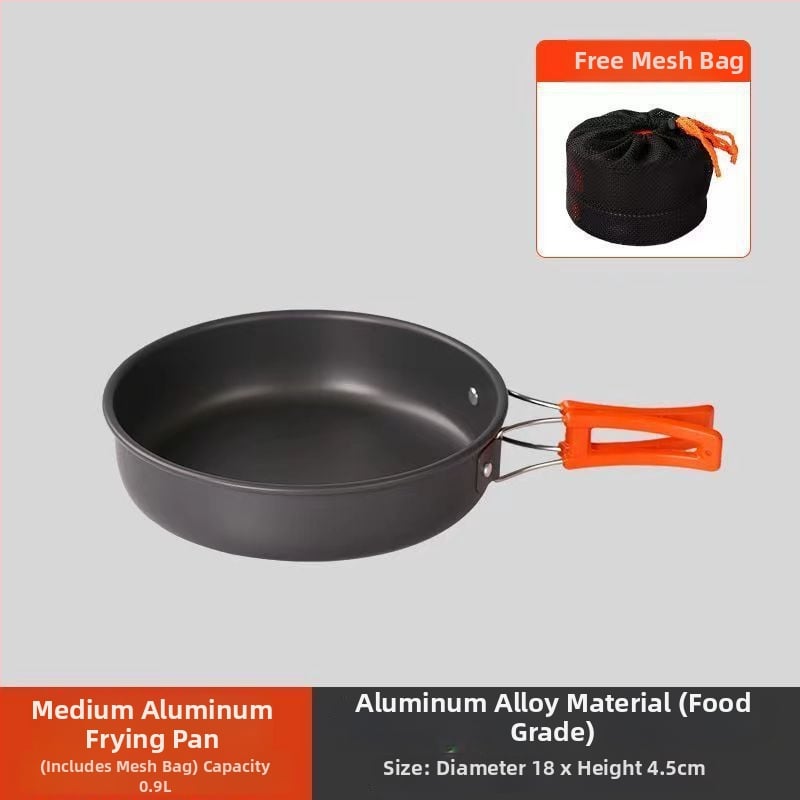 Комплект за къмпинг готвене, алуминиева сплав, модел J005, тегло 0,6 кг, за 3–7 души