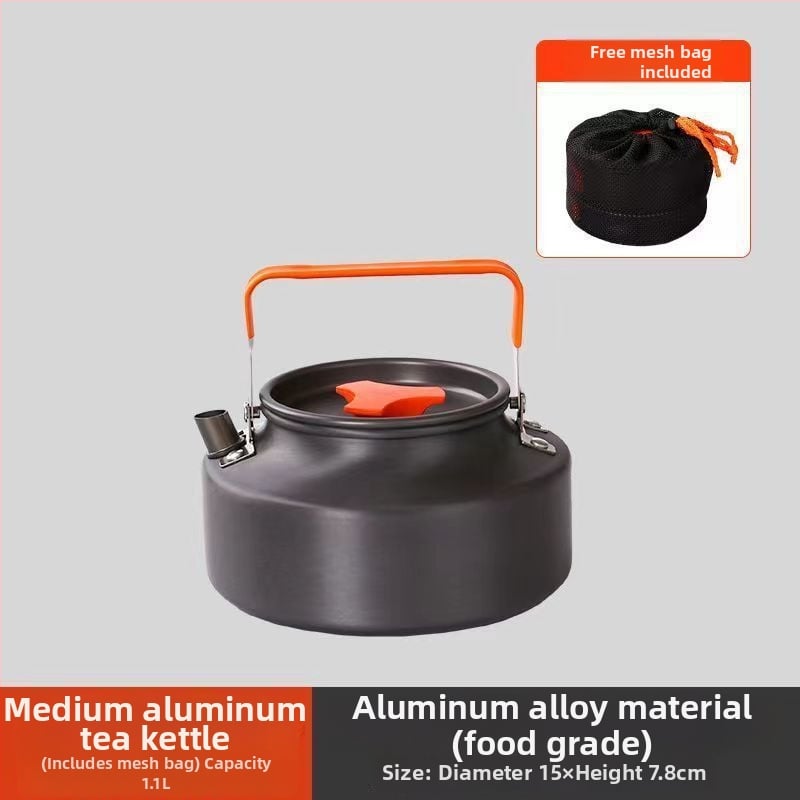 Комплект за къмпинг готвене, алуминиева сплав, модел J005, тегло 0,6 кг, за 3–7 души