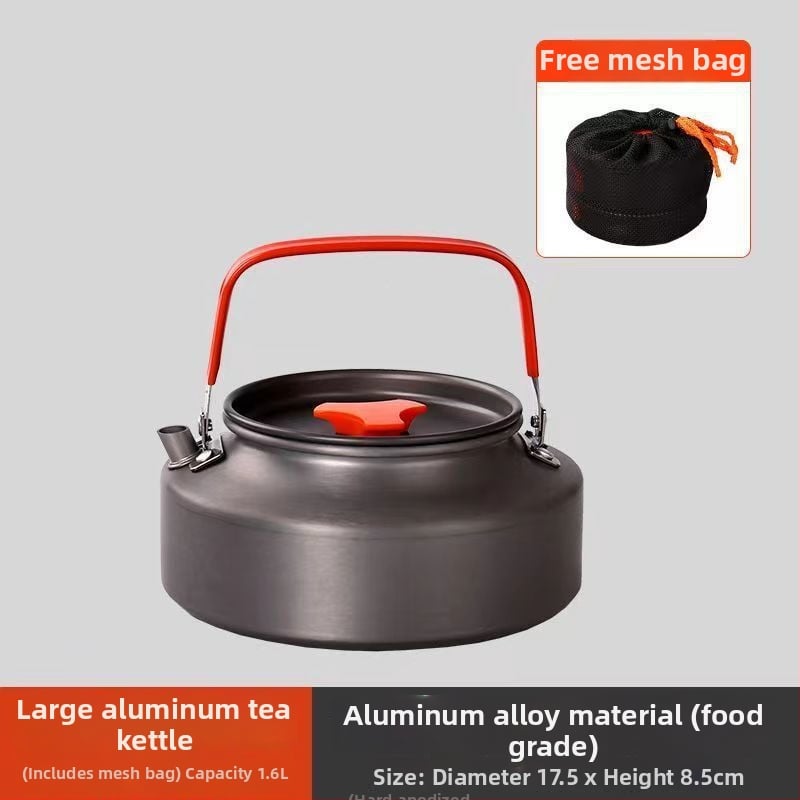 Комплект за къмпинг готвене, алуминиева сплав, модел J005, тегло 0,6 кг, за 3–7 души