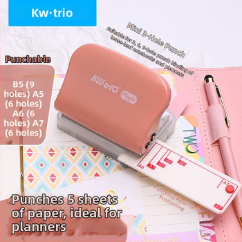 Ručný viacdierový dierovač na papier, 3/6/9 dier, priemer diery 5 mm, model 99H3, KW-TRIO, 200 g