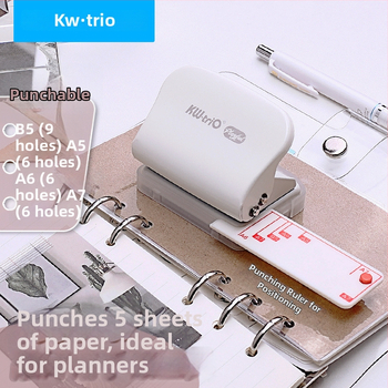 Ručný viacdierový dierovač na papier, 3/6/9 dier, priemer diery 5 mm, model 99H3, KW-TRIO, 200 g