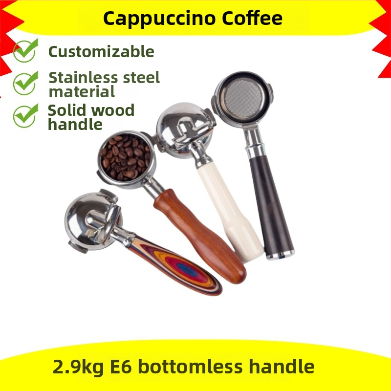 Cabpuccino Bottomless portafilter pre E61/Gemile/WEGA/Rocket 58mm, dizajn s dvoma uchami, odnímateľné súčasti, tlačené logo