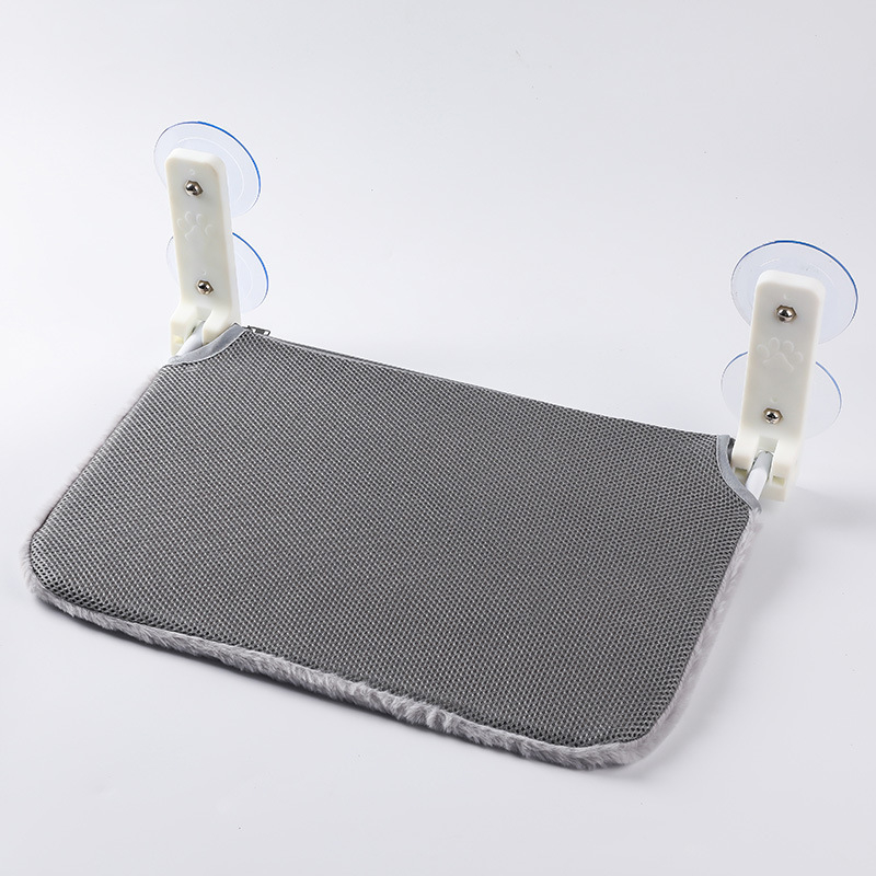 Hamac pliabil din pluș pentru pisici, pentru fereastră – ventuze puternice pentru agățare, utilizare în interior, pentru pisici, sezoane iarnă/primăvară/toamnă