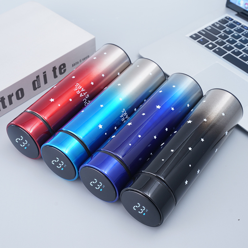 Termos šalica s digitalnim prikazom temperature, prilagodljiv logo (unutarnji 304 nehrđajući čelik; vanjski 201 nehrđajući čelik; izolacija 12-24 sati)