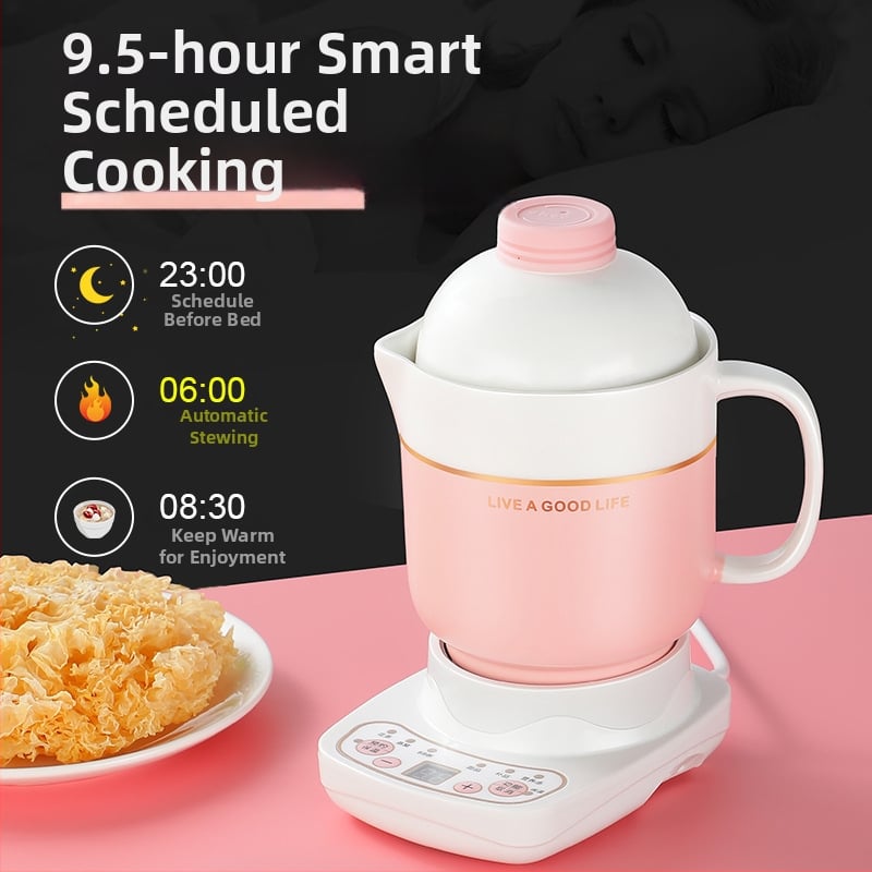 Ηλεκτρικό κεραμικό κύπελλο υγείας, θέρμανση πλαισίου, 360W, χωρητικότητα 0,6–1,0 L, προστασία από υπερθέρμανση, 1–2 μερίδες