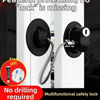 Dječje sigurnosno zaključavanje za prozor i ormarić, model 0339, od nehrđajućeg čelika 304, karbonskog čelika i PVC-a, za hladnjake, ladice i vrata ormara, moderno minimalistički stil.