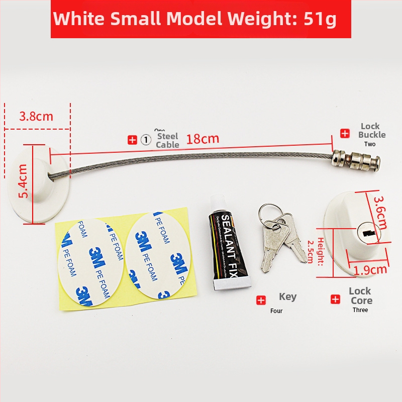 Dječje sigurnosno zaključavanje za prozor i ormarić, model 0339, od nehrđajućeg čelika 304, karbonskog čelika i PVC-a, za hladnjake, ladice i vrata ormara, moderno minimalistički stil.
