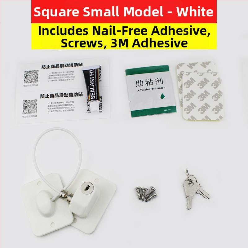 Dječje sigurnosno zaključavanje za prozor i ormarić, model 0339, od nehrđajućeg čelika 304, karbonskog čelika i PVC-a, za hladnjake, ladice i vrata ormara, moderno minimalistički stil.