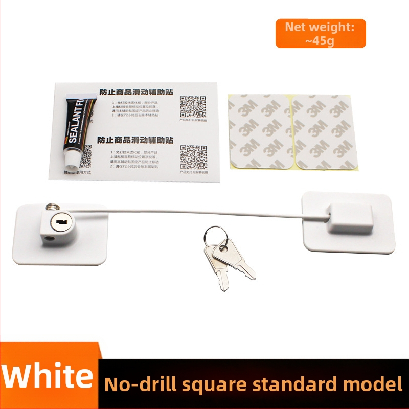 Dječje sigurnosno zaključavanje za prozor i ormarić, model 0339, od nehrđajućeg čelika 304, karbonskog čelika i PVC-a, za hladnjake, ladice i vrata ormara, moderno minimalistički stil.