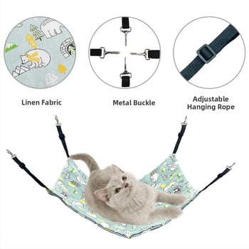 Hamac pentru pisici din material respirabil din bumbac-lină; pentru pisici; cuib/cușcă pentru animale de companie; Brand: Attachment Cow Fish